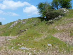 
The back wall of the forge, Garnddyrys Forge, May 2012